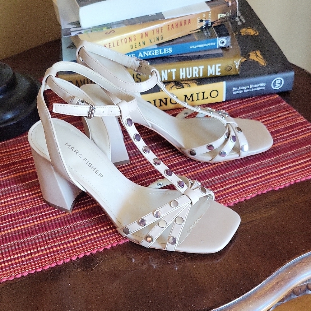 Marc Fisher Cream Heels Strappy